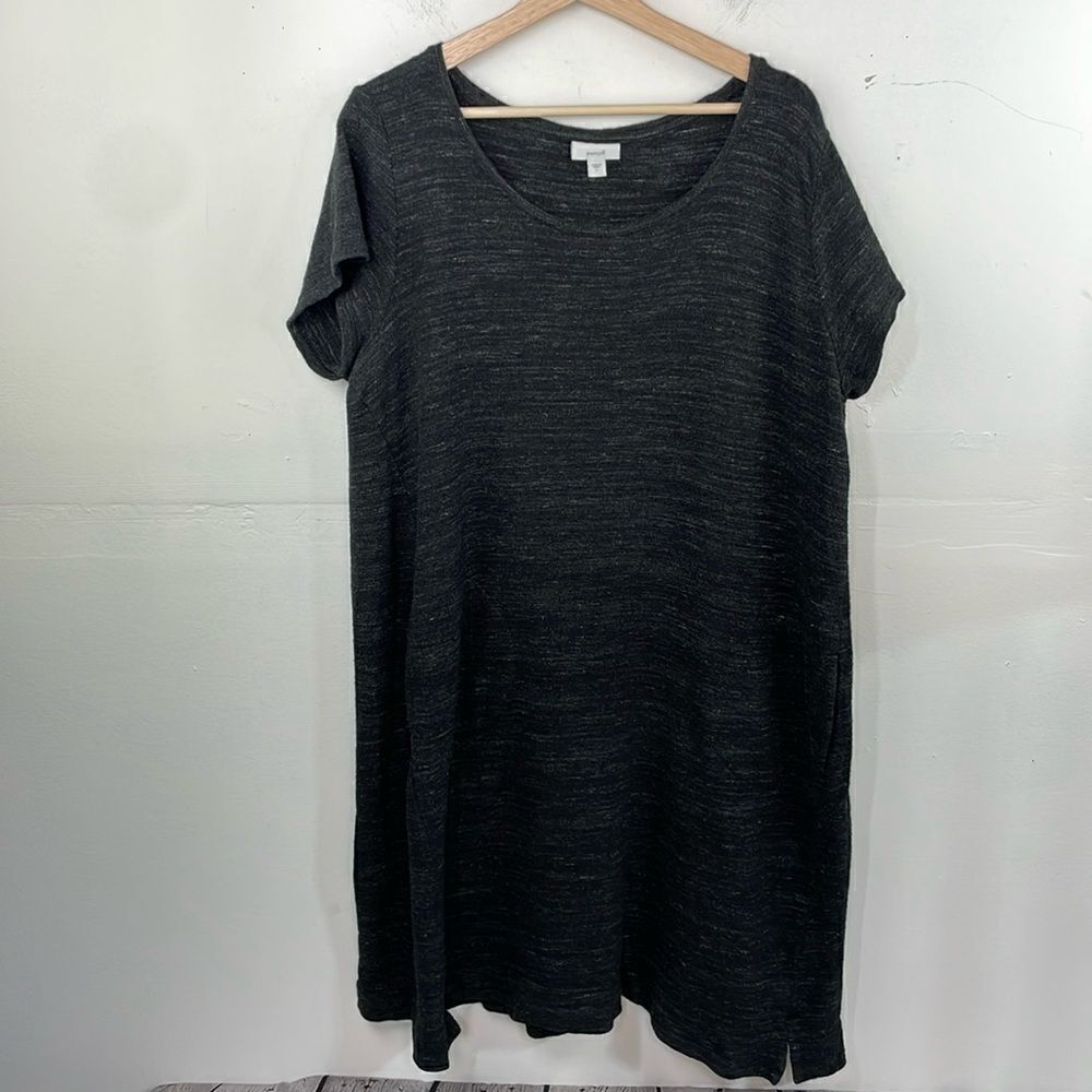 J. Jill Pure Jill dress shift dress A-line side pockets cotton Charcoal Large